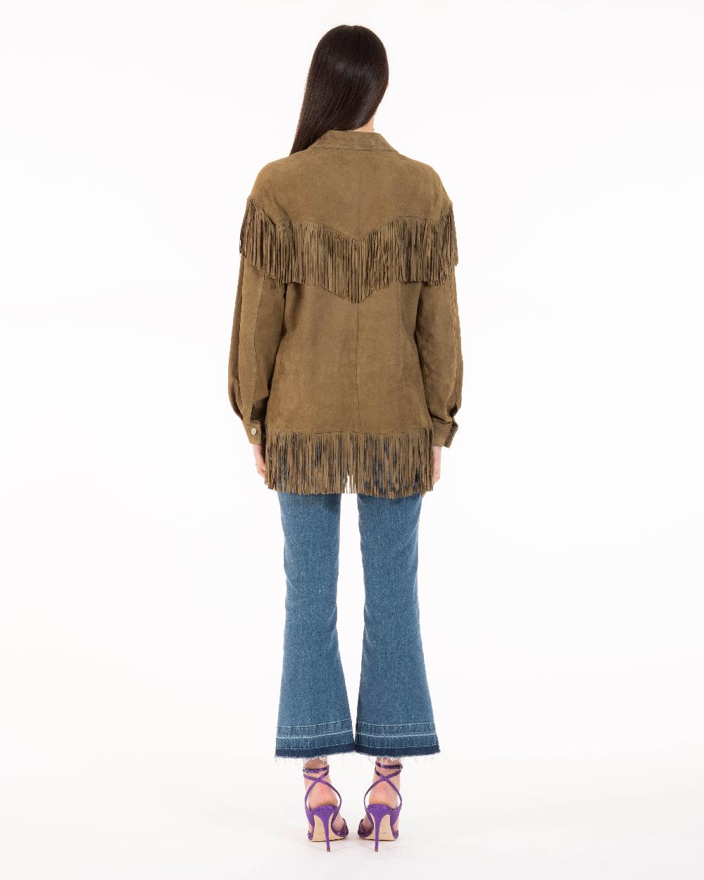Alessandra chamonix PAIGE SALVIA / GIACCA CON FRANGE Nuovo