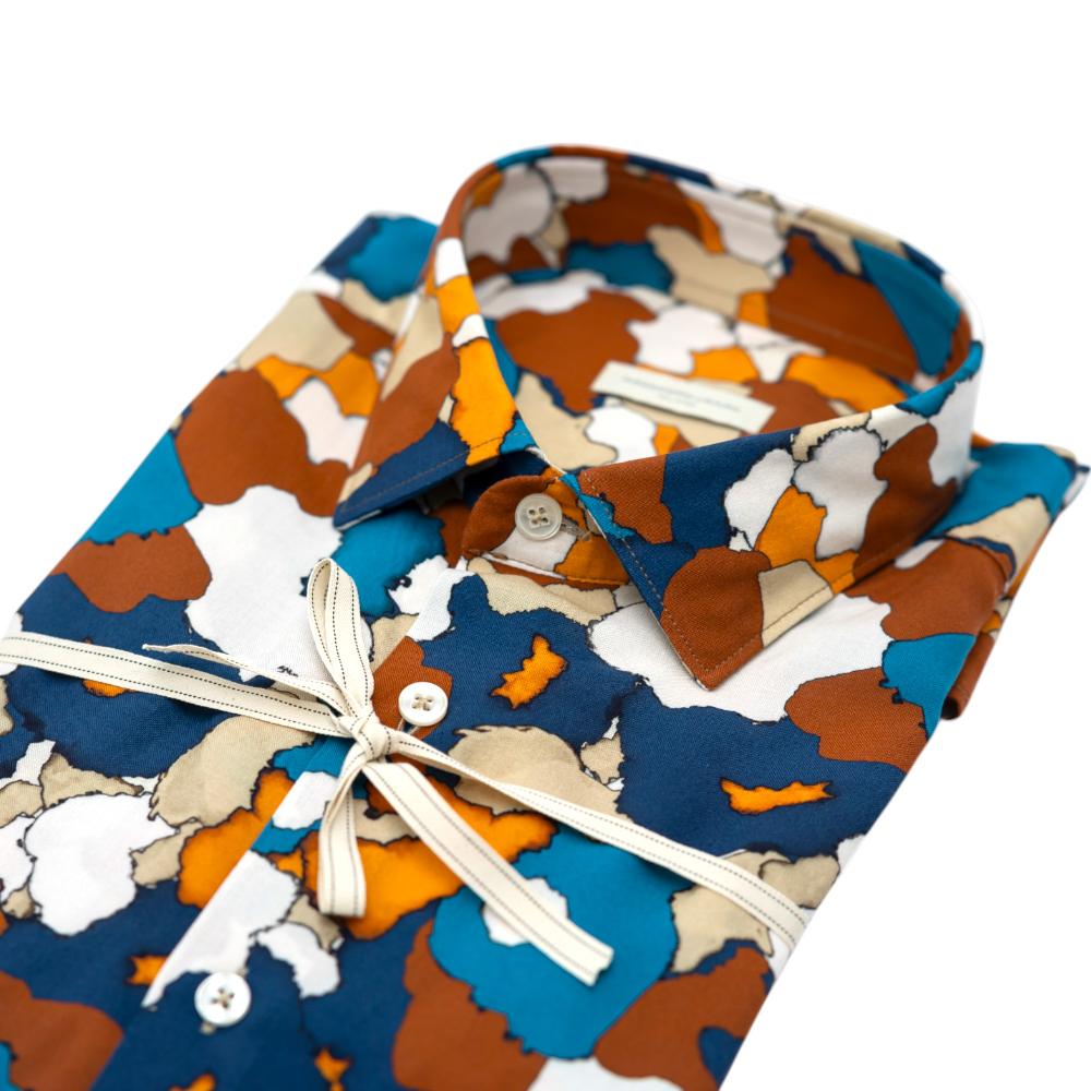 Alessandro Lamura Camicia Multicolore con Fantasia Astratta Prezzo Ridotto
