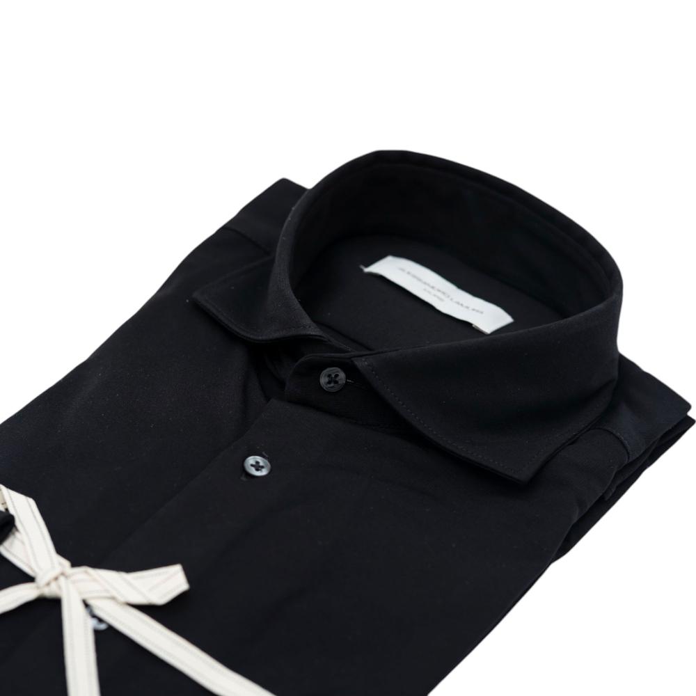Alessandro Lamura Camicia in Maglina Nero Tinta Unita Offerta