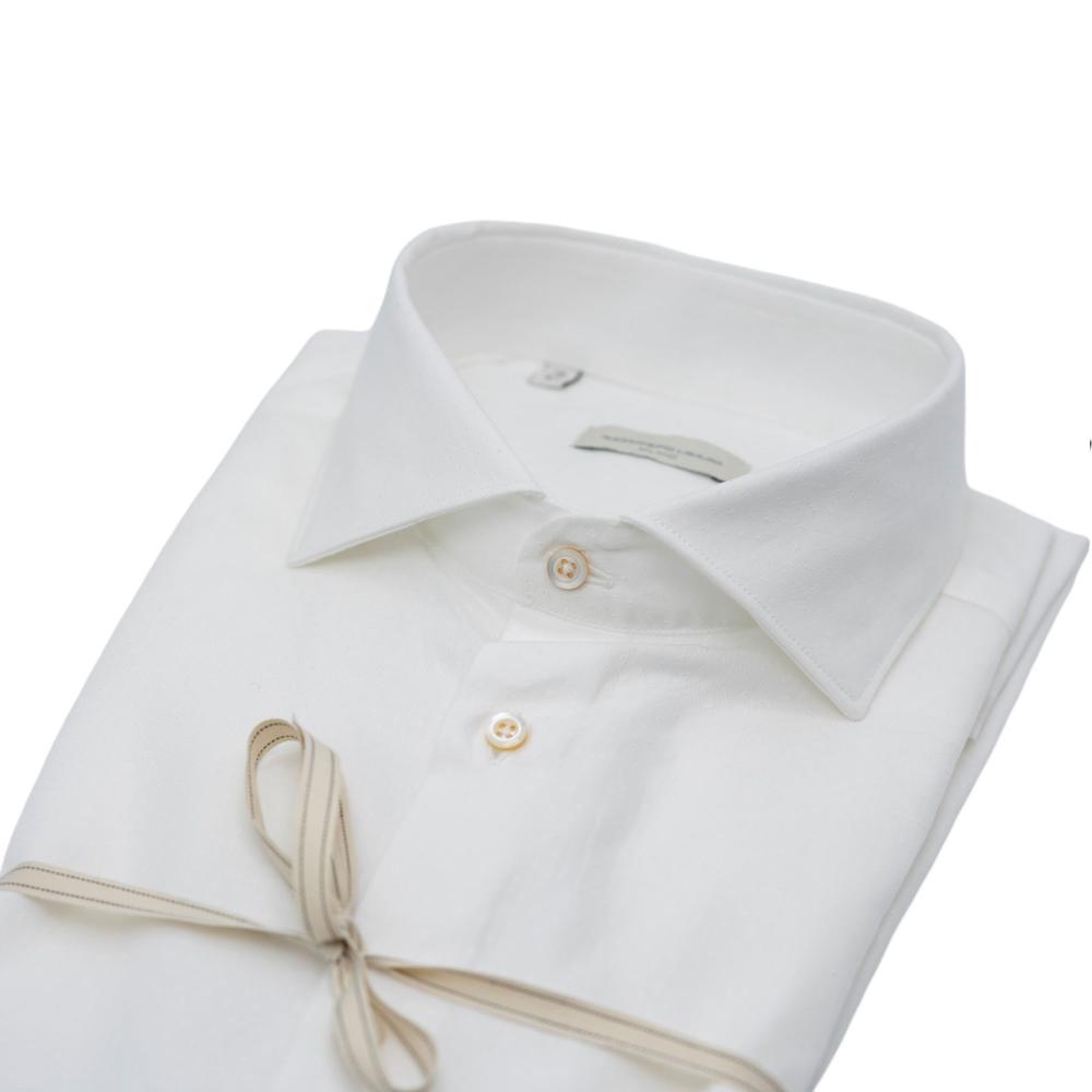 Alessandro Lamura Camicia Microfantasia Bianco Vendita Calda