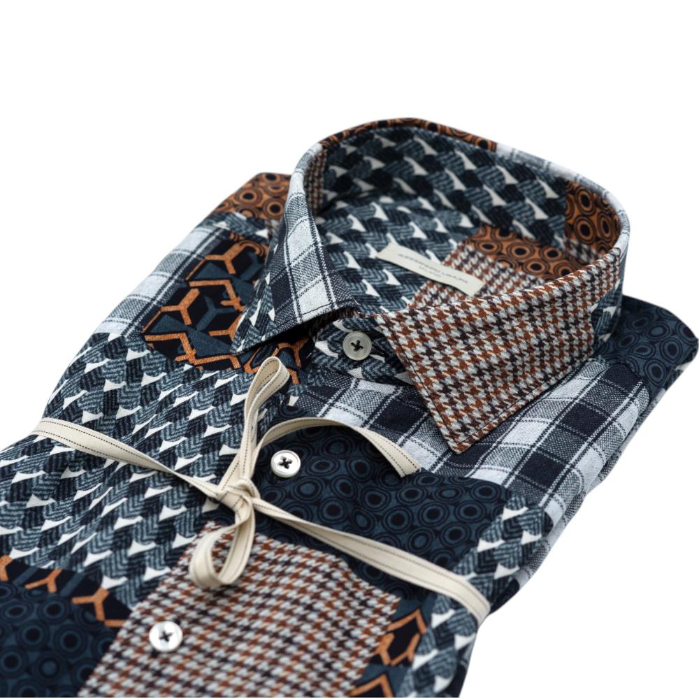 Alessandro Lamura Camicia Patchwork Multicolore con Motivi Geometrici e Quadri I Più Venduti