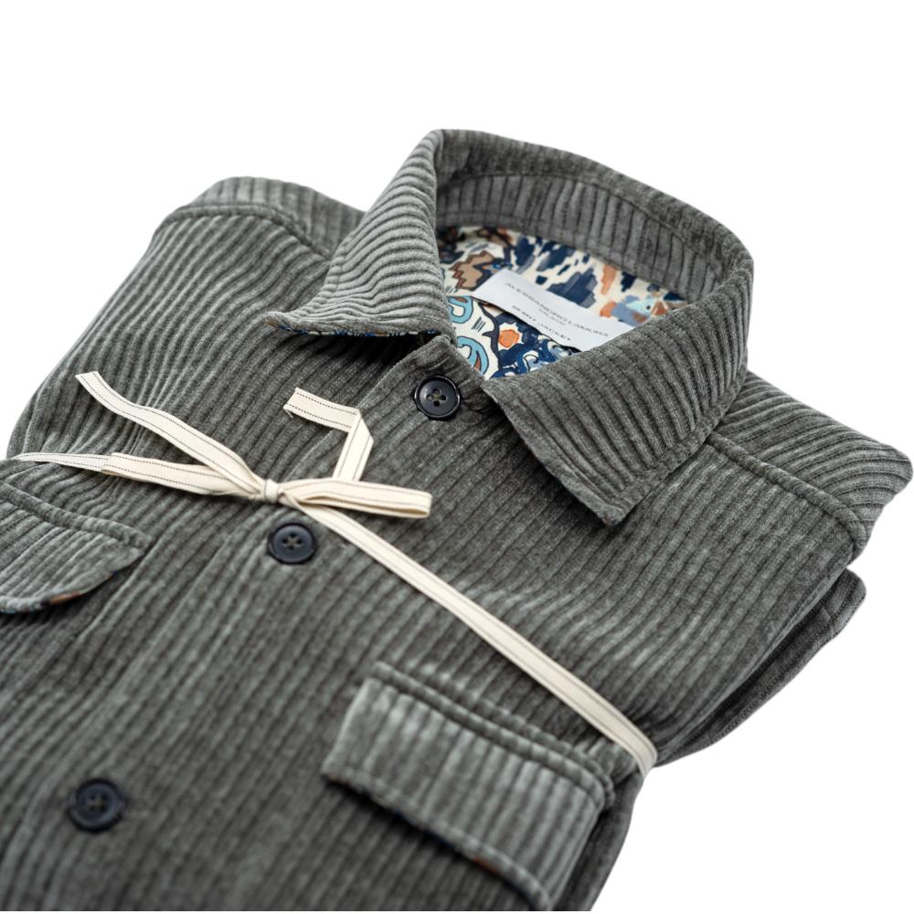 Alessandro Lamura Camicia Overshirt Grigia a Coste Qualità
