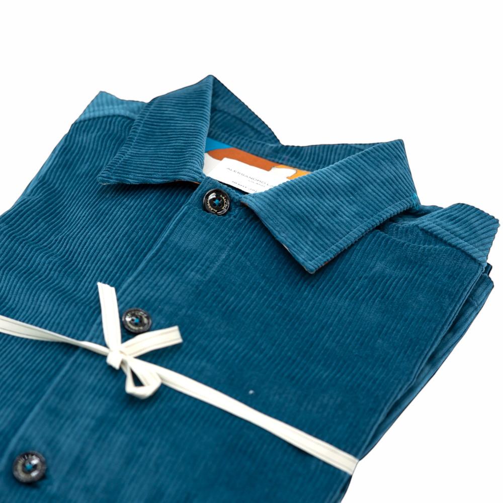 Alessandro Lamura Camicia Overshirt Blu a Coste Vendita