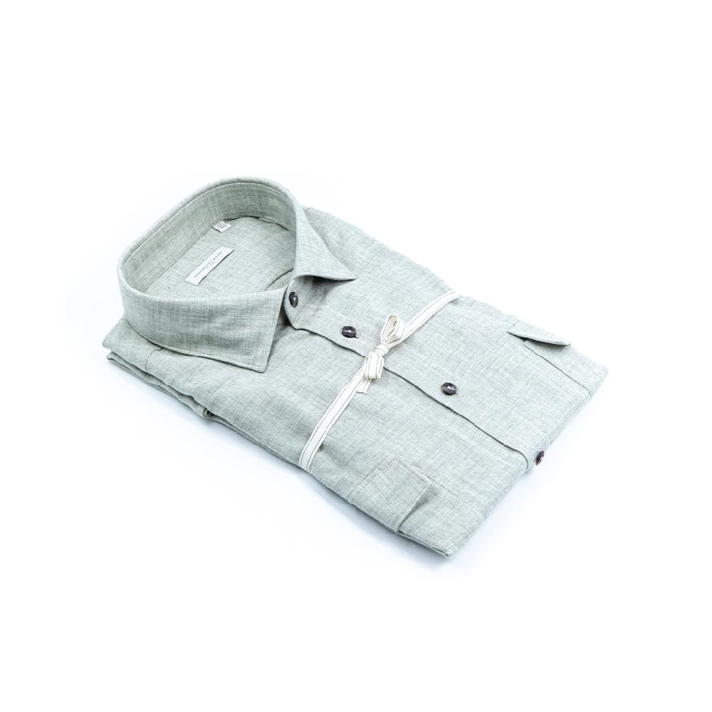 Alessandro Lamura Camicia Overshirt in Twill di flanella – Collo Italiano con contrasti Fino Al -60%