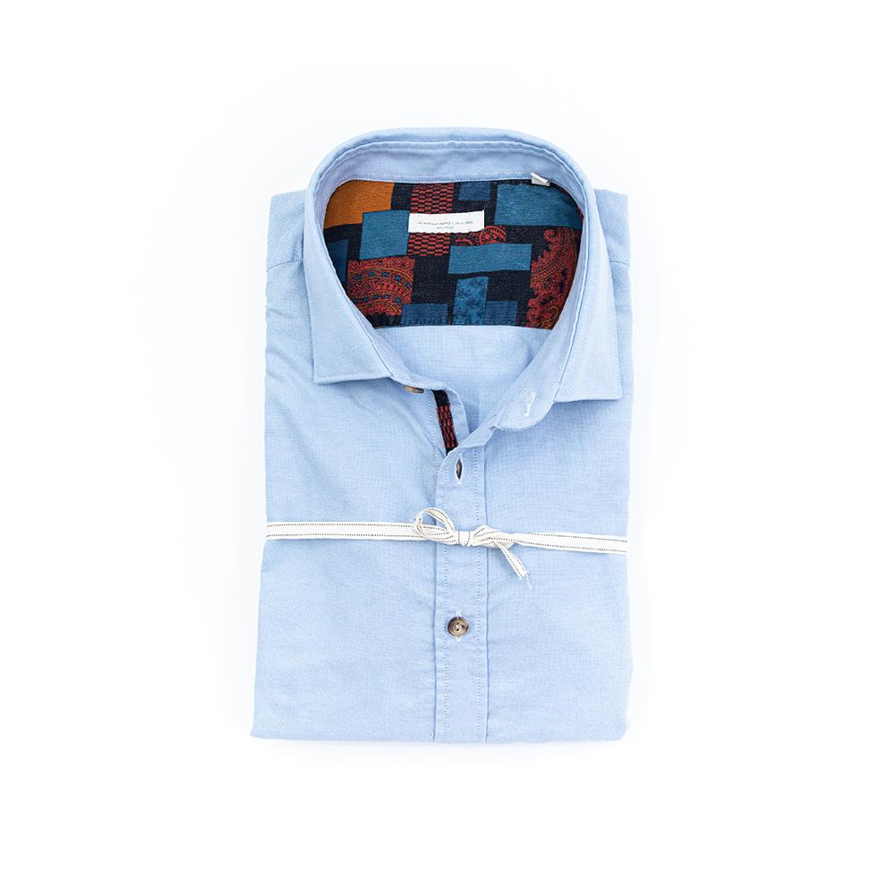 Alessandro Lamura Camicia Oxford con Contrasti – Collo Italiano Convenienza