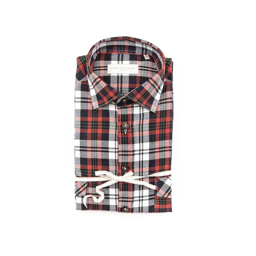 Alessandro Lamura Camicia Overshirt Quadri – Collo Italiano Saldi Di Fabbrica