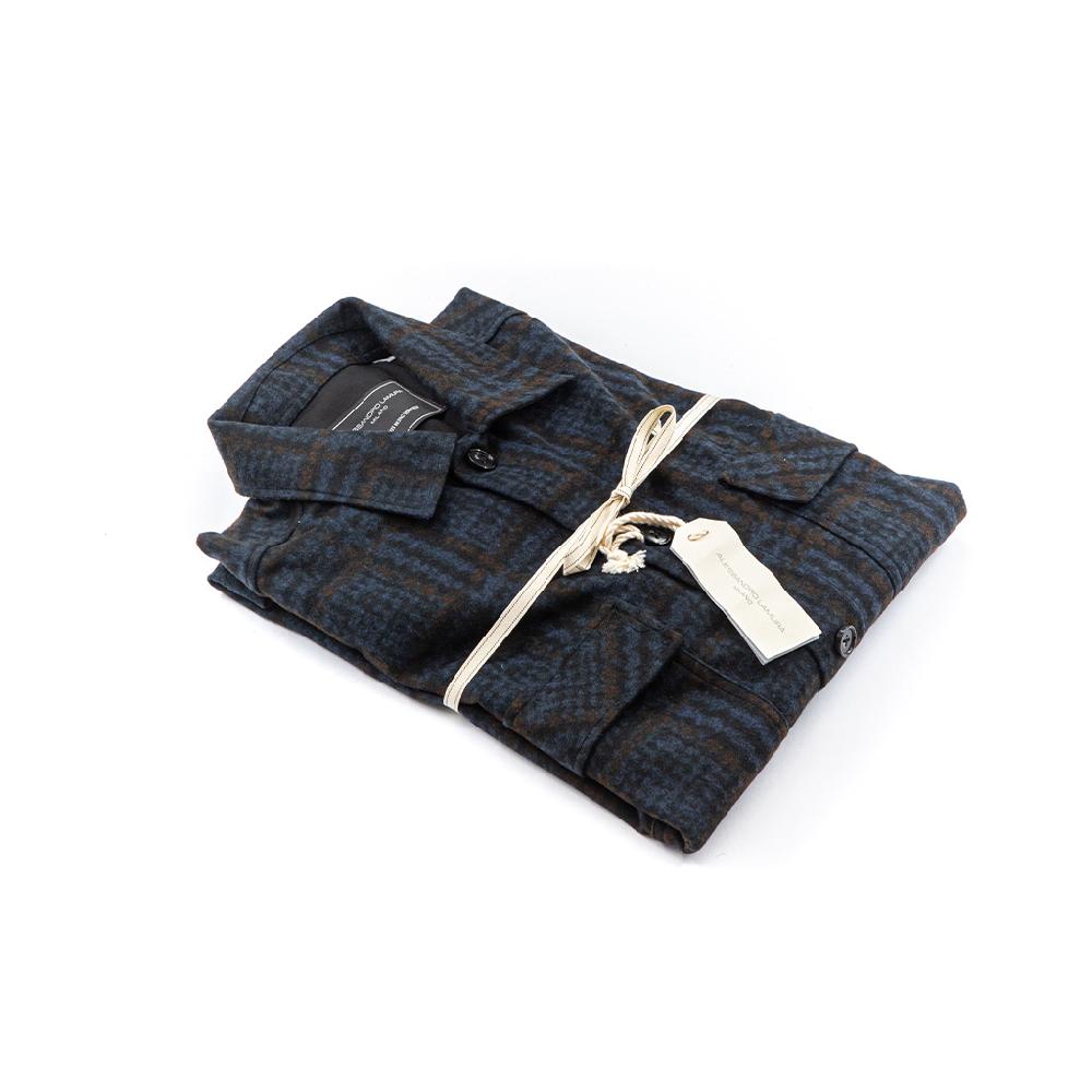 Alessandro Lamura Camicia Overshirt Pied de Poule – Collo Italiano 2025