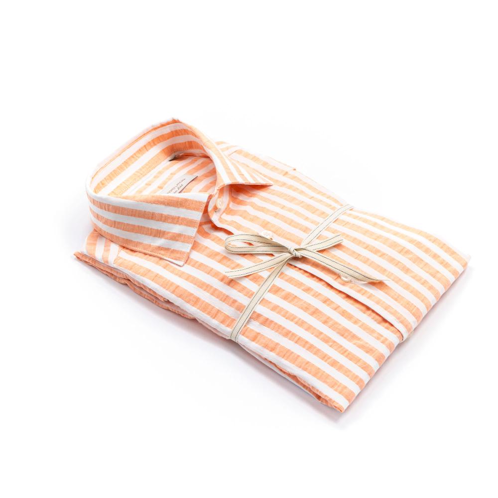 Alessandro Lamura Camicia Groffata in Cotone Collo Francese Online