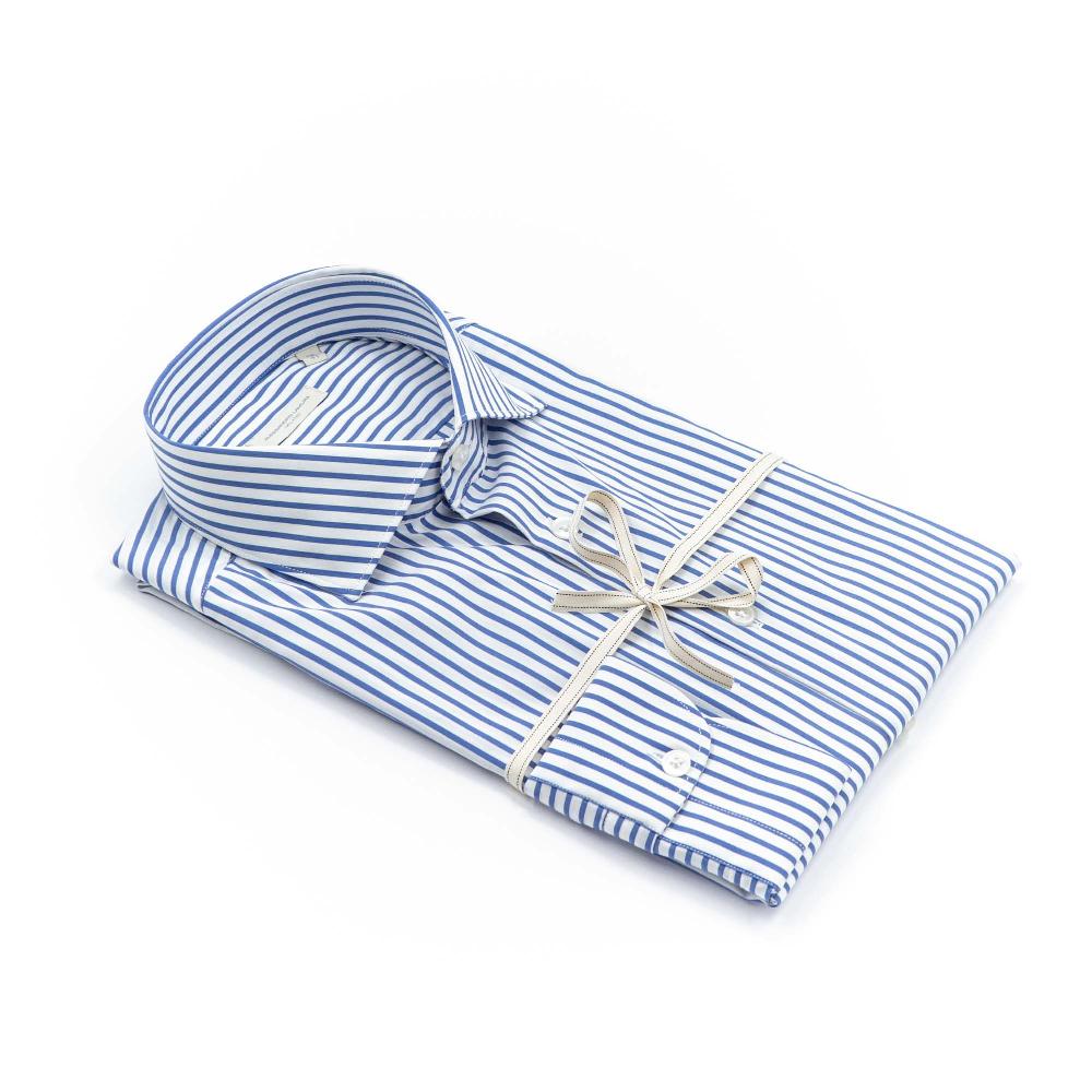 Alessandro Lamura Camicia Rigata Collo Francese Qualità