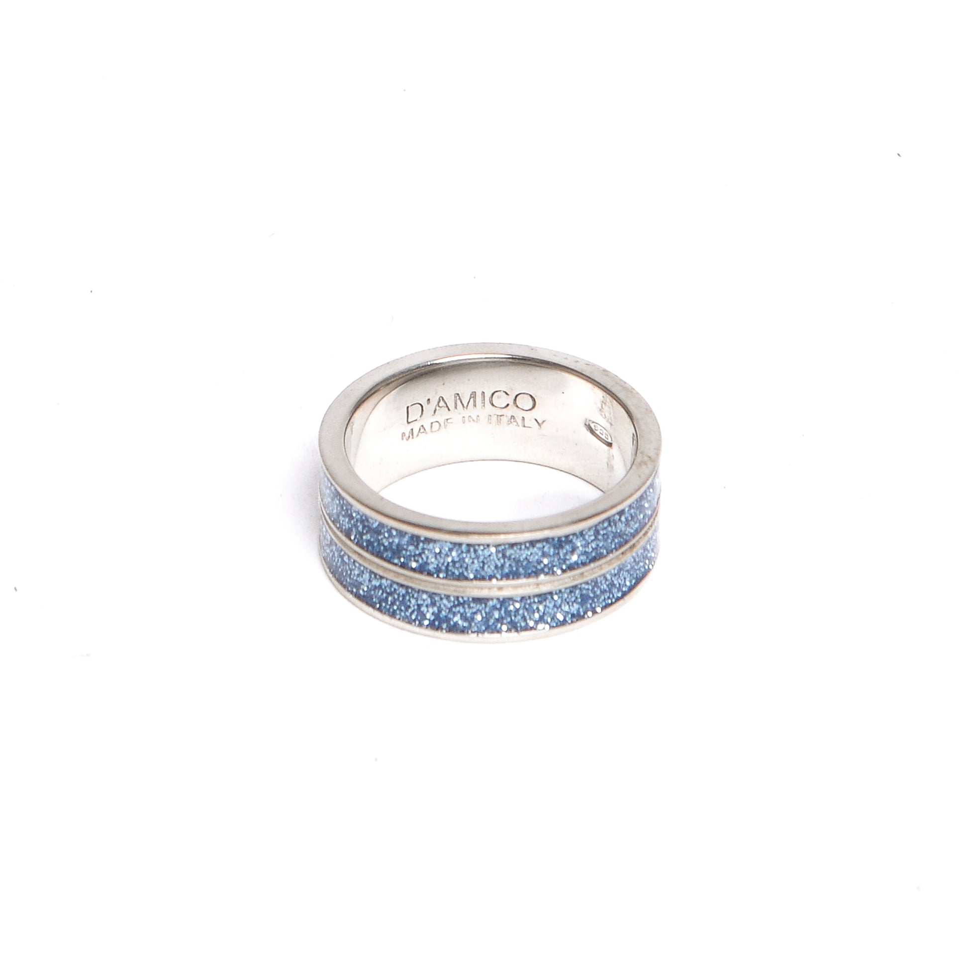 D'AMICO Anello Doppia Fede Glitter Presa