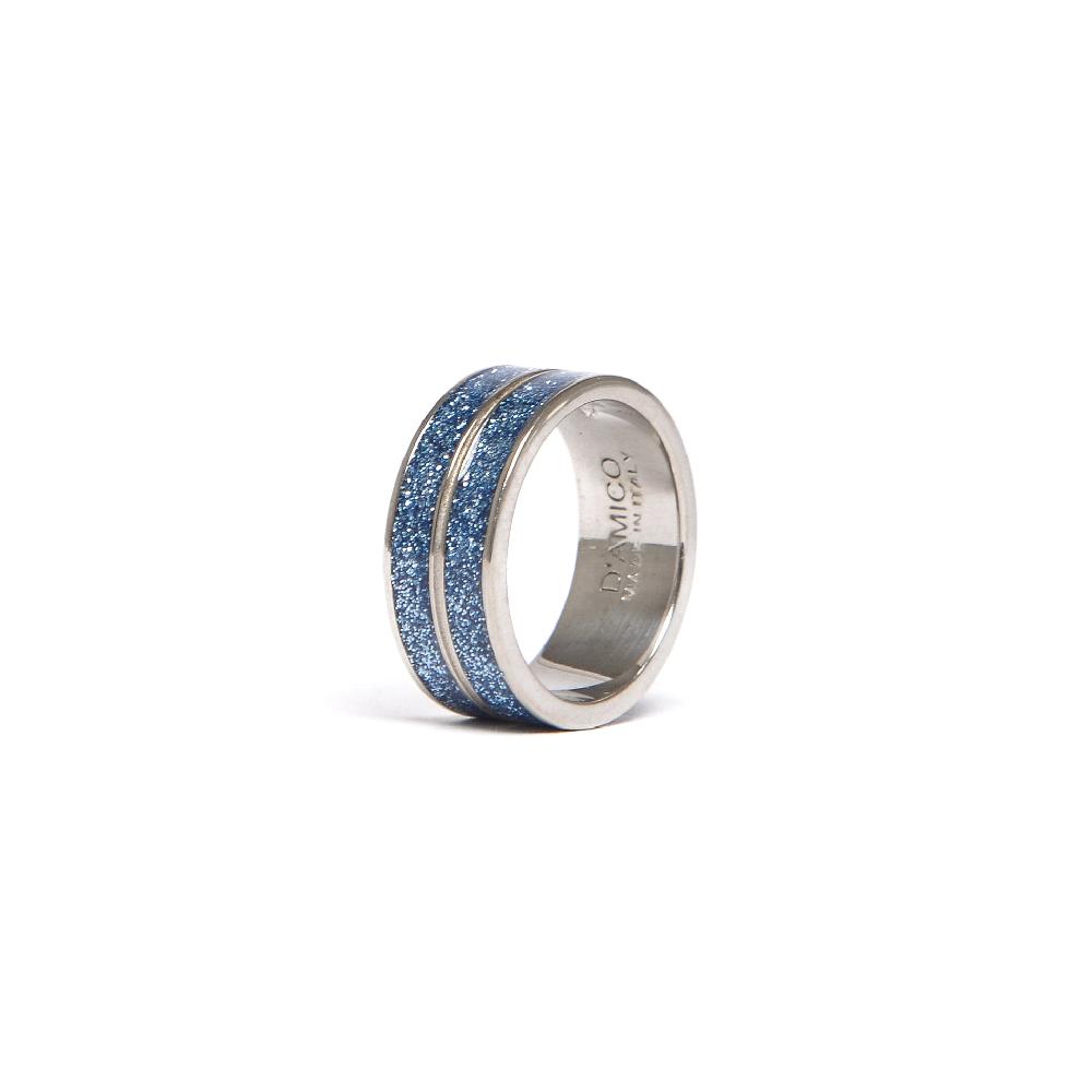 D'AMICO Anello Doppia Fede Glitter Presa