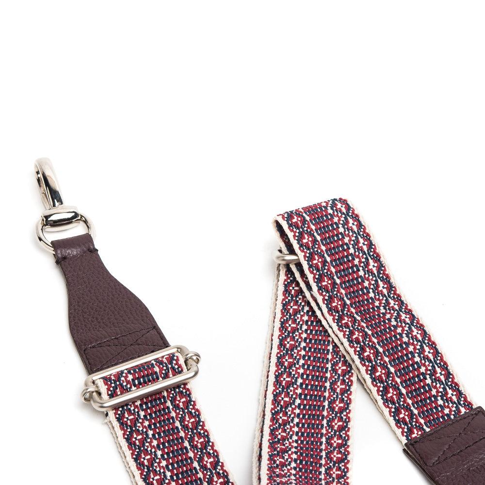 D'AMICO Tracolla Nastro Etnico Spigato Multicolore + Stampa Alce Testa Moro Saldi Di Fabbrica