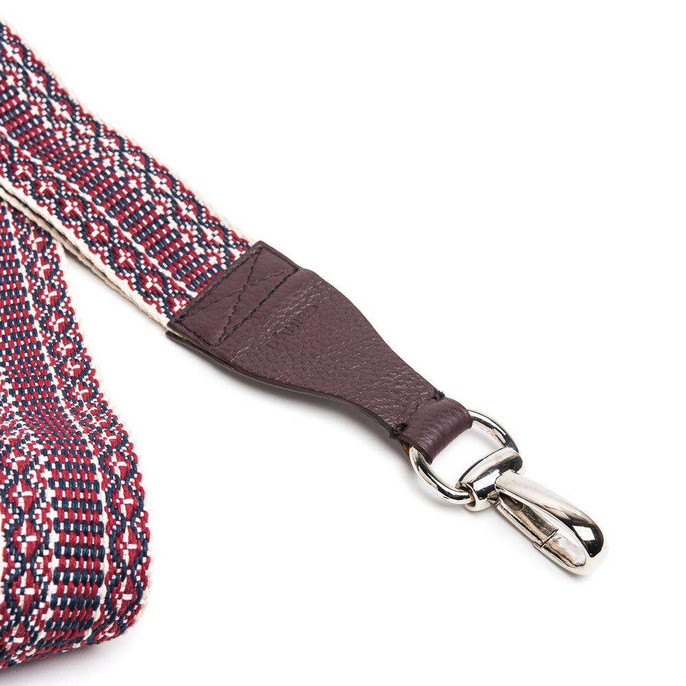 D'AMICO Tracolla Nastro Etnico Spigato Multicolore + Stampa Alce Testa Moro Saldi Di Fabbrica
