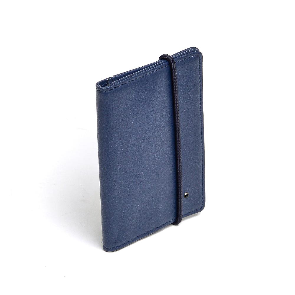 D'AMICO Portafoglio Pieghevole Classico Pelle Blu Qualità
