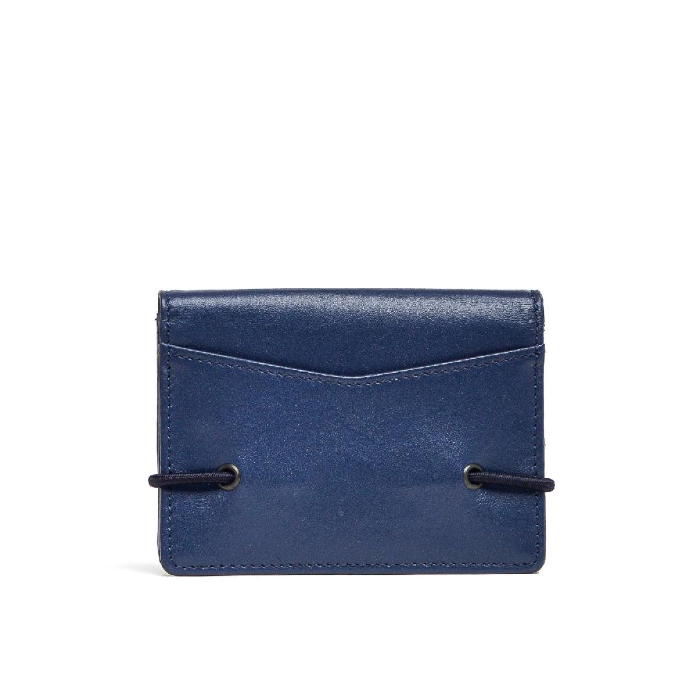 D'AMICO Portafoglio Pieghevole Classico Pelle Blu Qualità