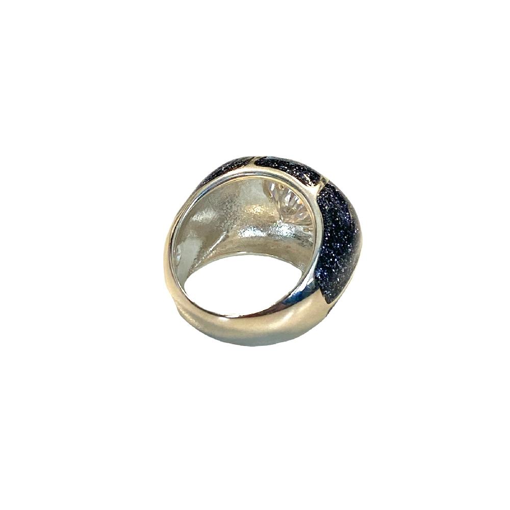 D'AMICO Anello Stella Glitter Blue Navy In Saldo