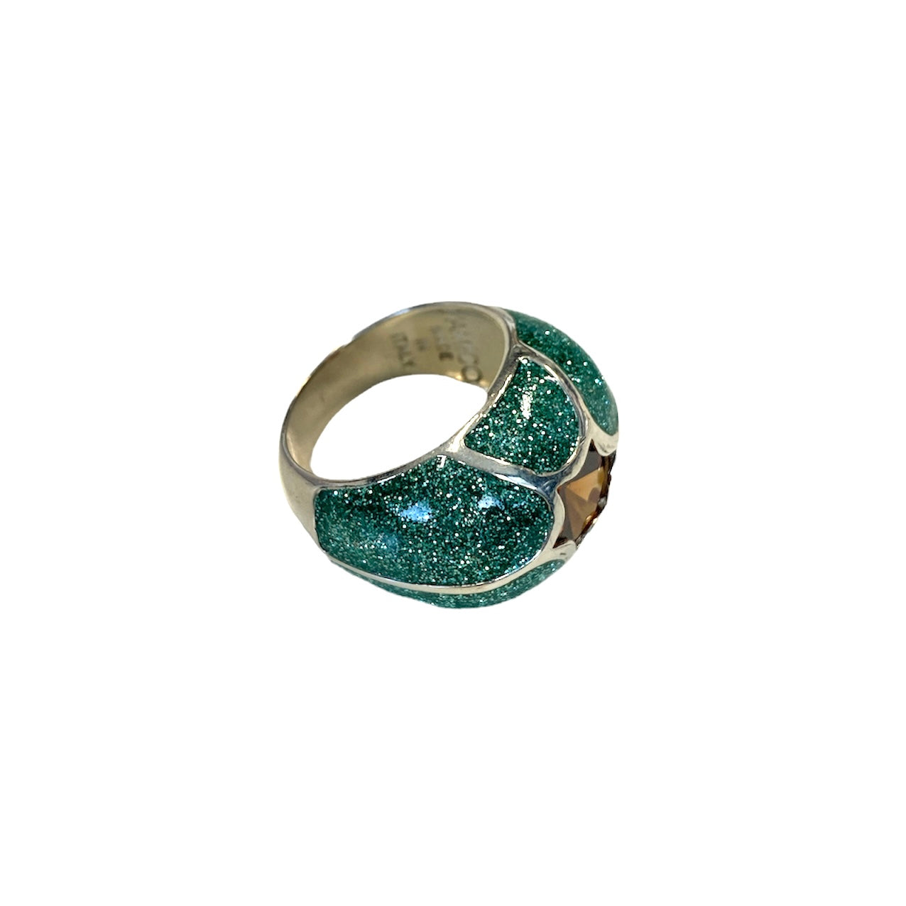 D'AMICO Anello Stella Glitter Green Nuova