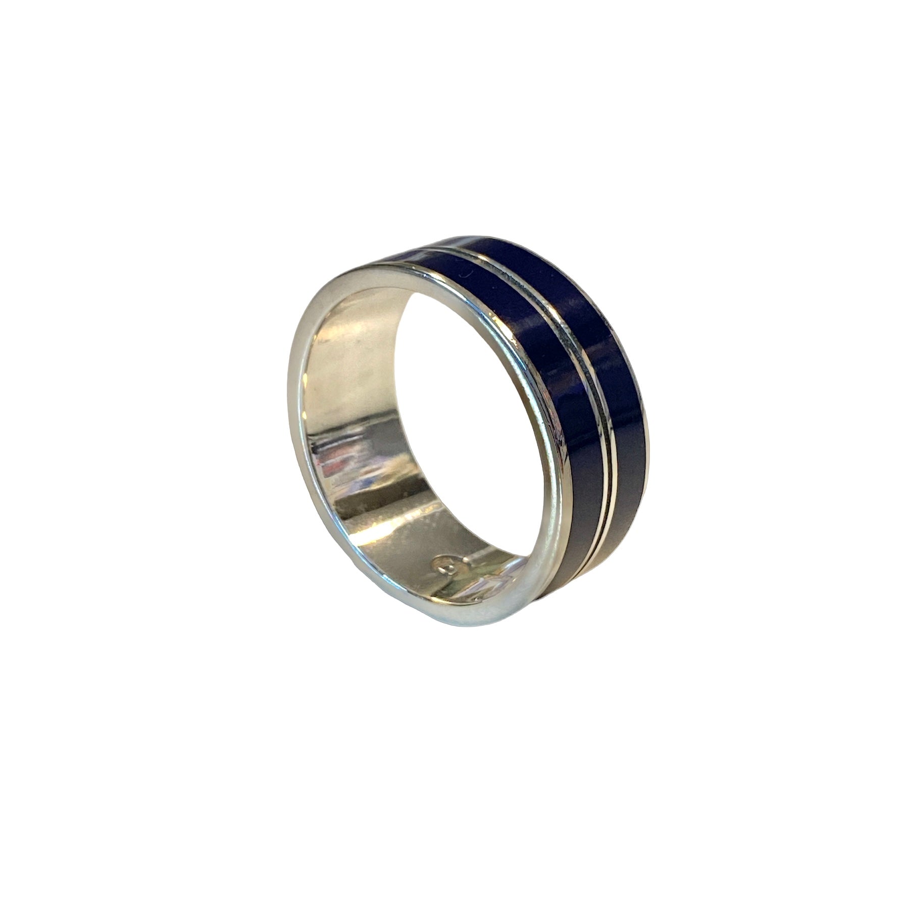 D'AMICO Anello Fede con Lacca Blue Navy Spedizione Gratuita