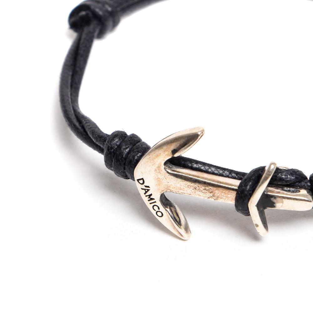 D'AMICO Bracciale Ancora Cordone Cerato Qualità Garantita