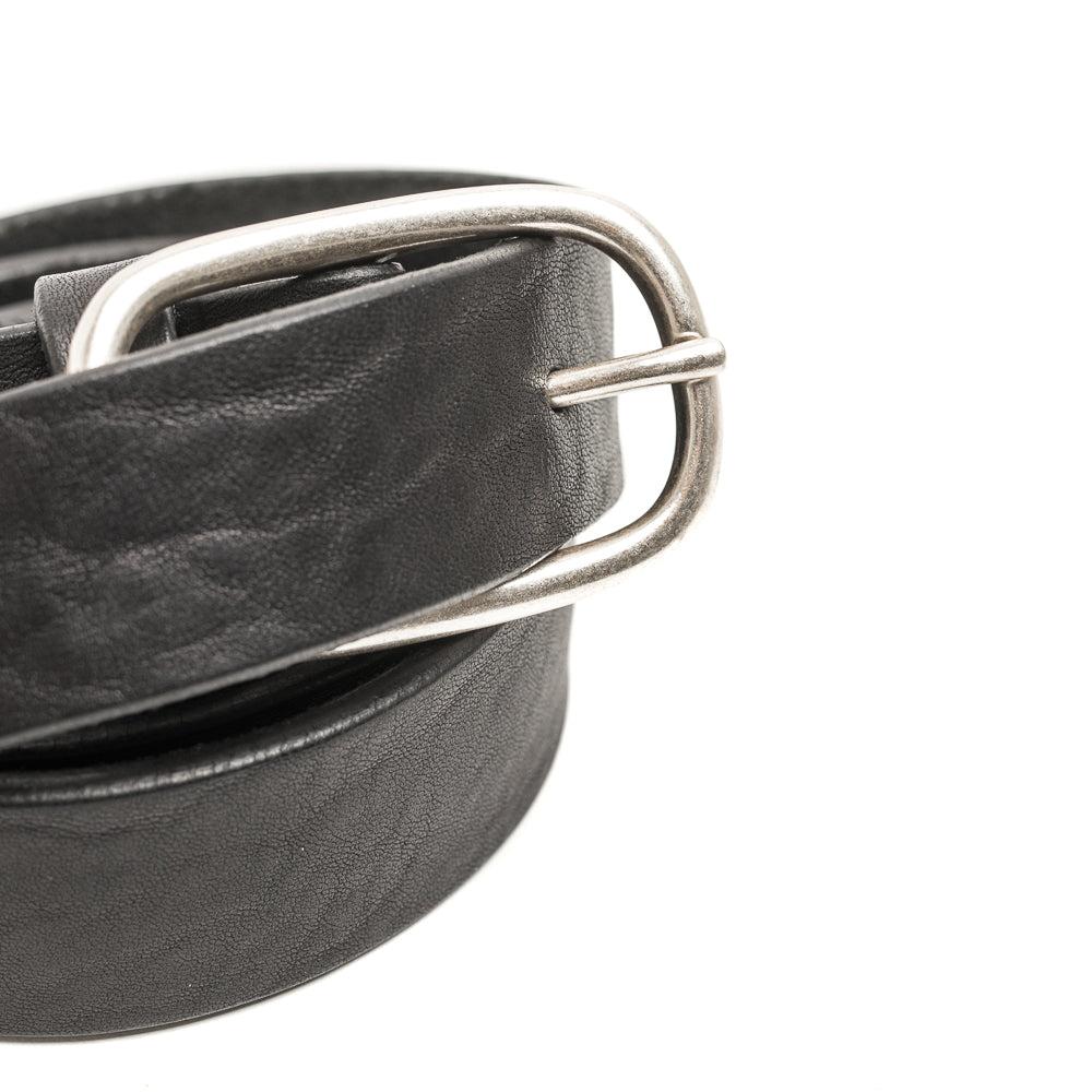 D'AMICO Cintura Cuoio Butter + Borchie Nero Nuova