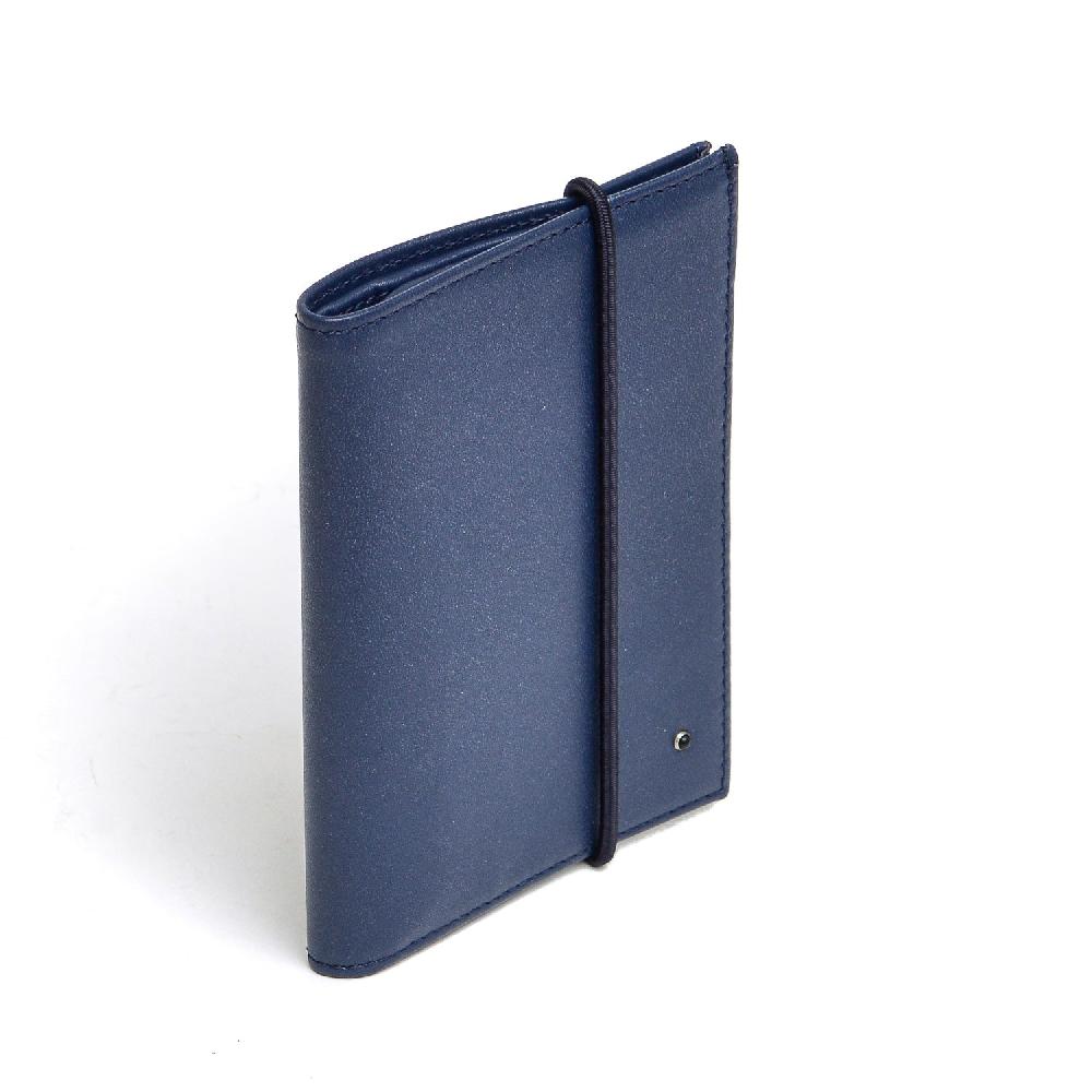 D'AMICO Portafoglio Classico Pieghevole 1 lato Pelle Blu Moda