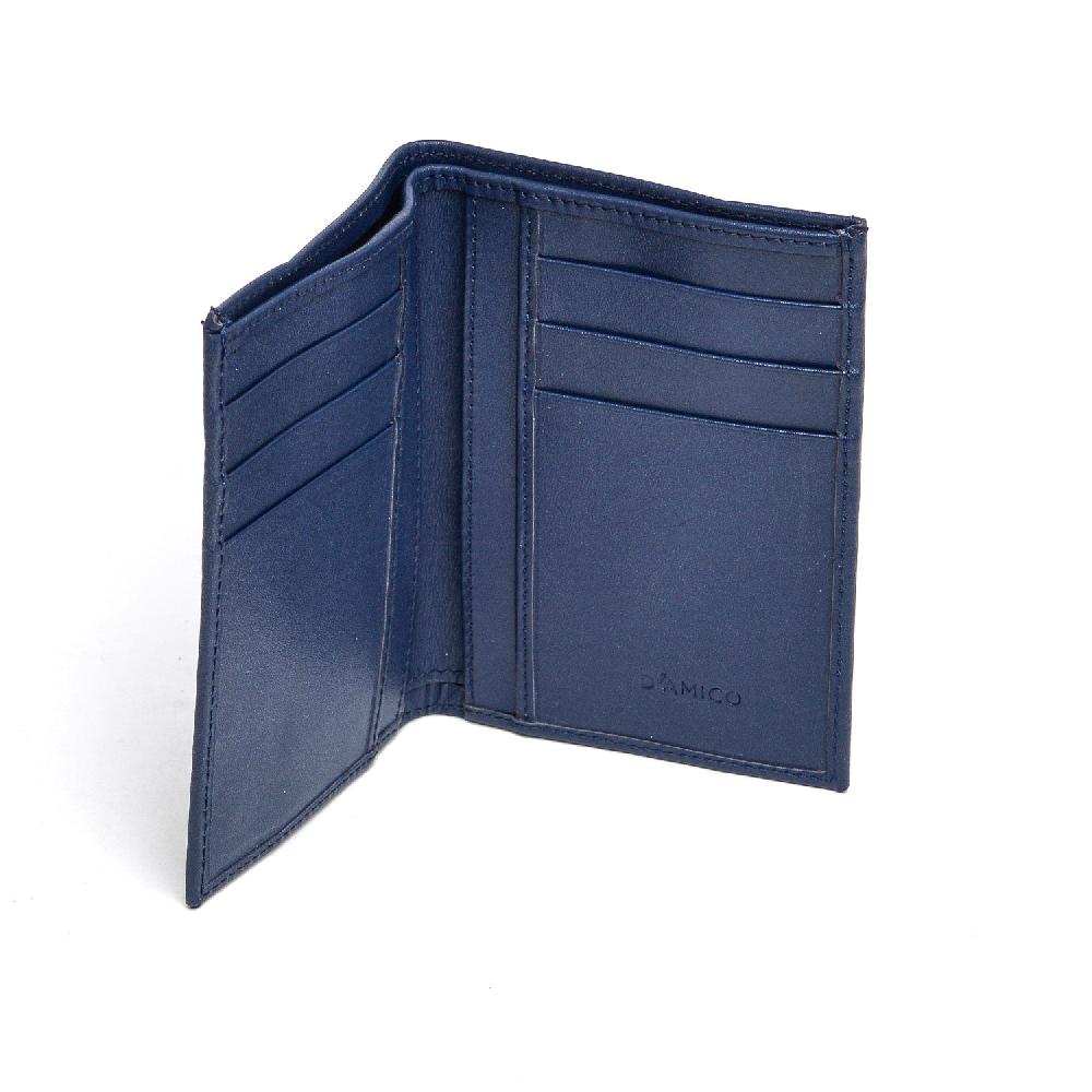 D'AMICO Portafoglio Classico Pieghevole 1 lato Pelle Blu Moda