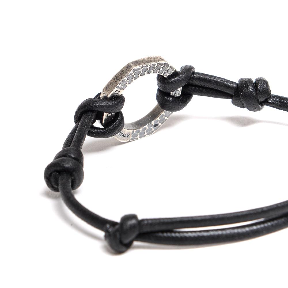 D'AMICO Bracciale Anelle Laccate Verdone + Cordone Cerato Testa Moro Consegna Veloce