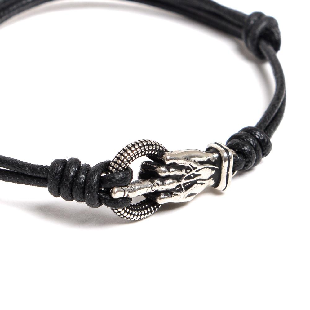 D'AMICO Bracciale Catenina Cordone Cerato + "Fuck" Promozione Limitata