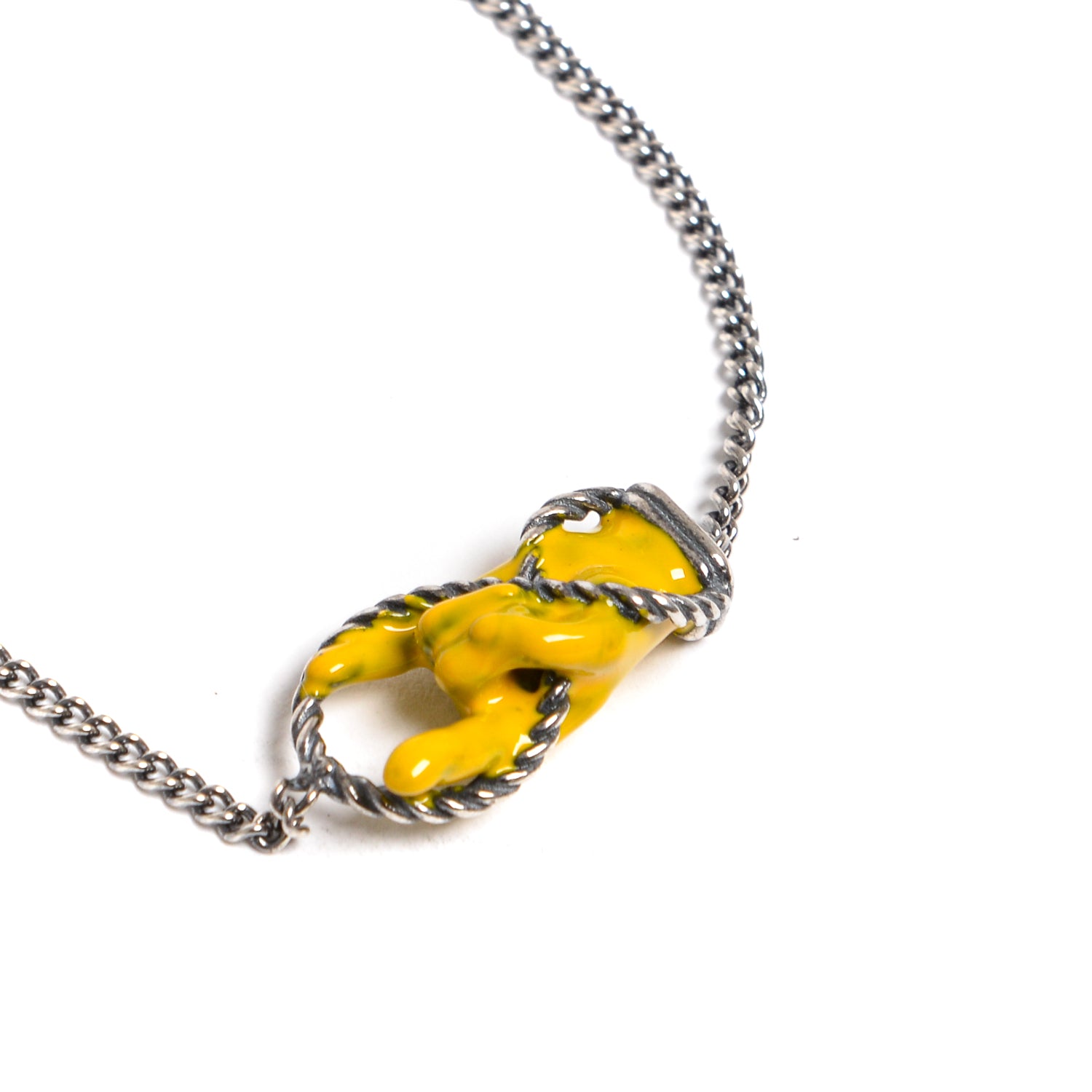 D'AMICO Bracciale Catenina con "Horn" Laccato Giallo Novità