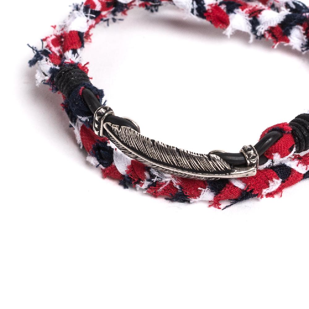 D'AMICO Bracciale Bandana Intrecciata + Piuma Qualità