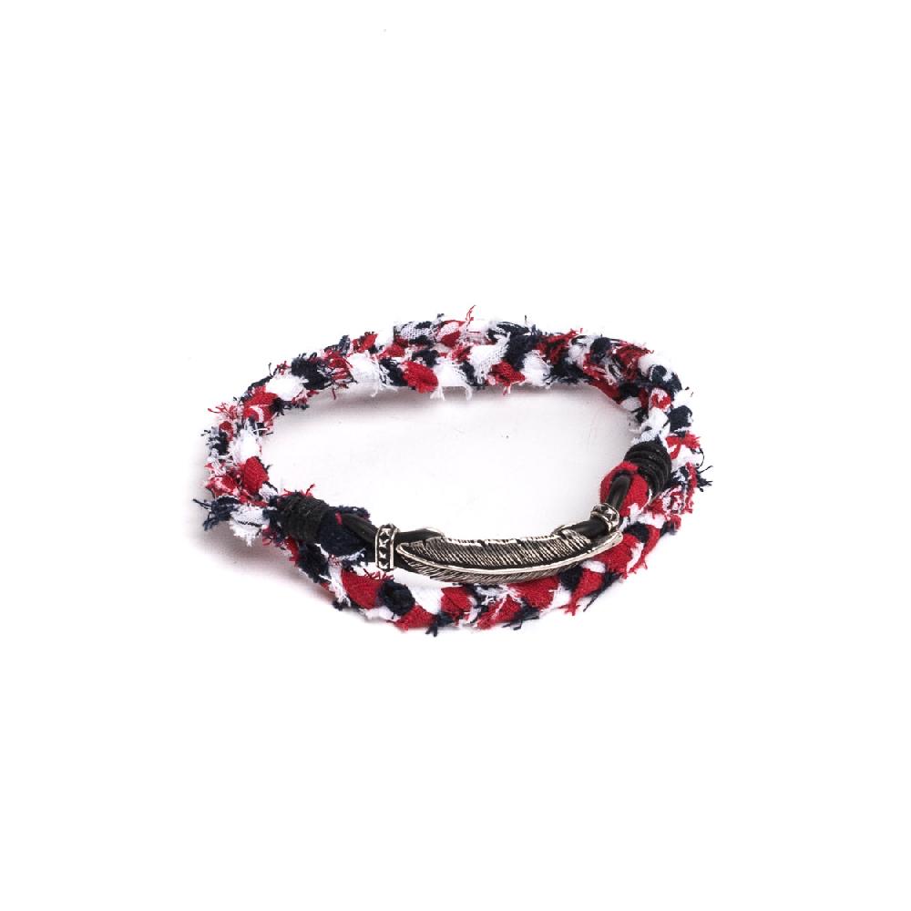 D'AMICO Bracciale Bandana Intrecciata + Piuma Qualità