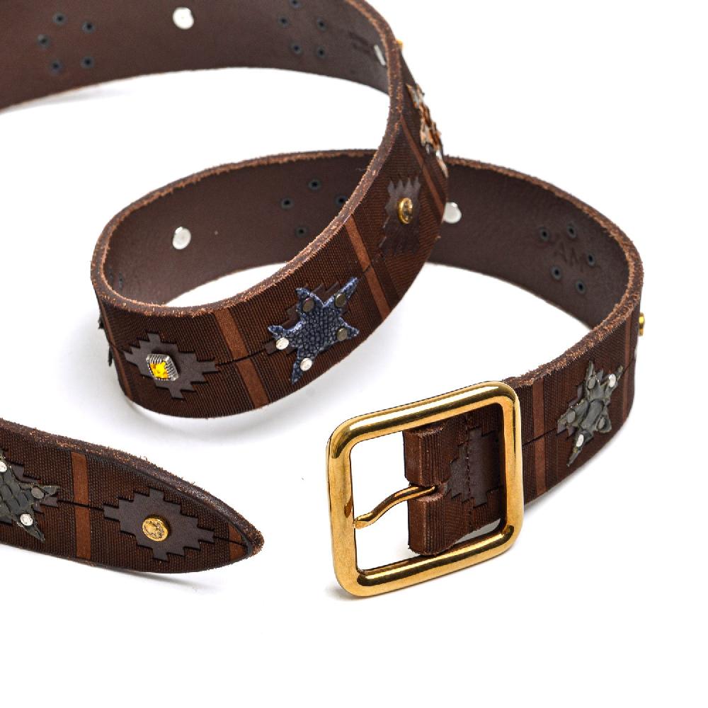 D'AMICO Cintura Cuoio Laserato + Decorazioni Stelle / Pitone / Razza e Pietre Negozi Online