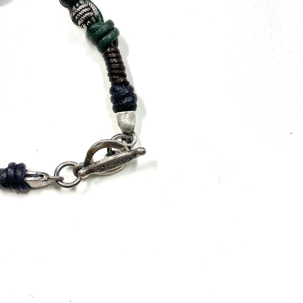 D'AMICO Bracciale Cotone Cerato + Palline Nodi Sottocosto