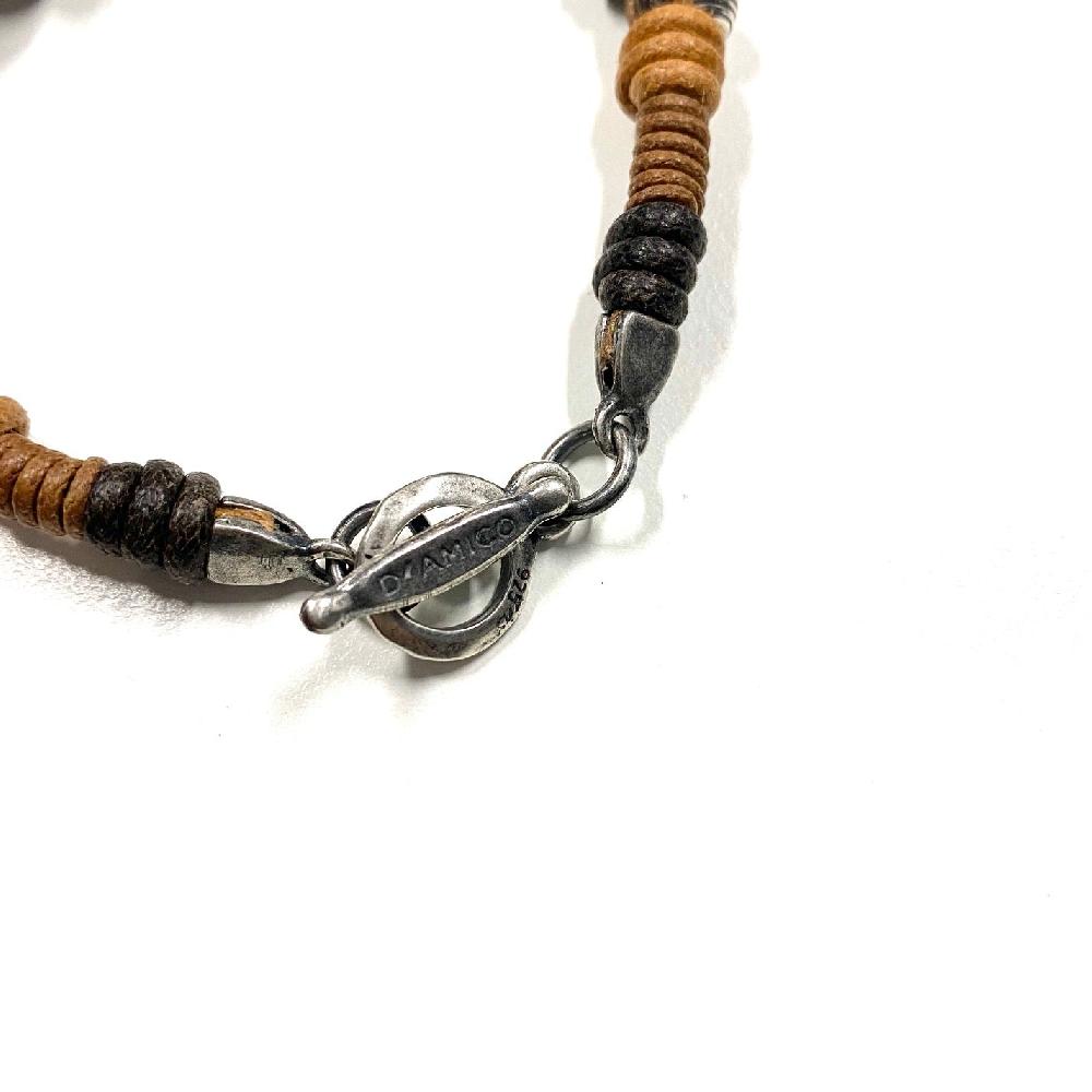 D'AMICO Bracciale Cotone Cerato + Palline Righe Convenienza