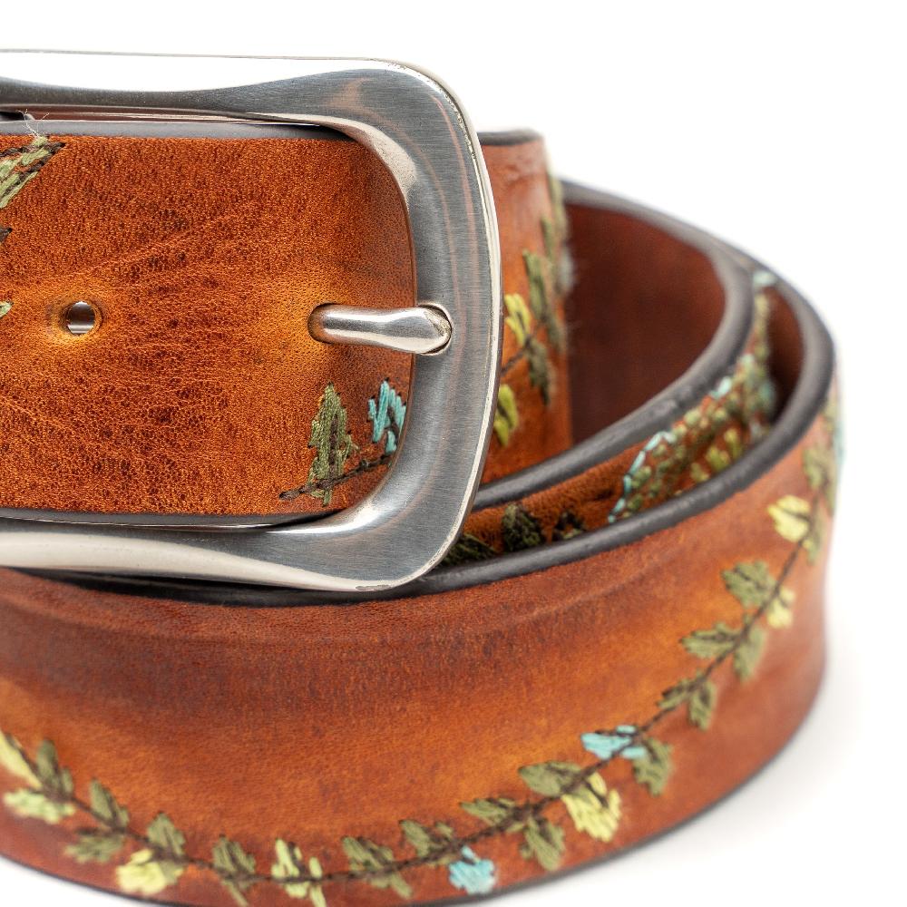 D'AMICO Cintura Cuoio Vintage Floral Turchese Moda