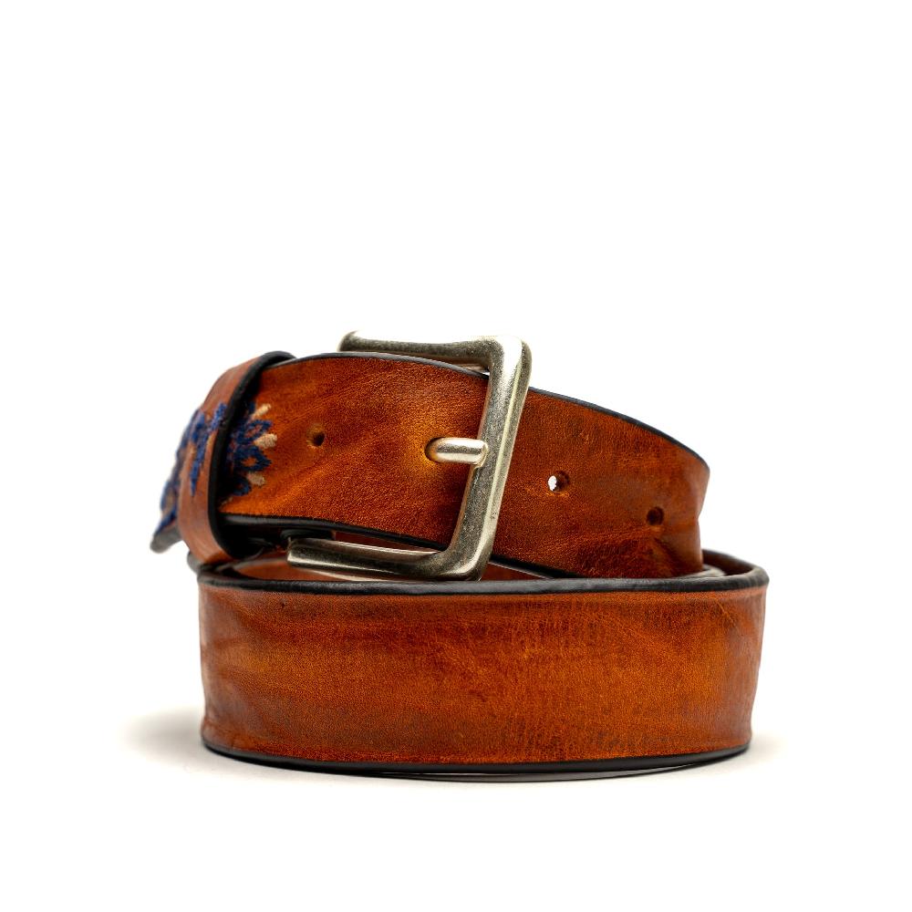 D'AMICO Cintura Cuoio Vintage Floral Blue 2025