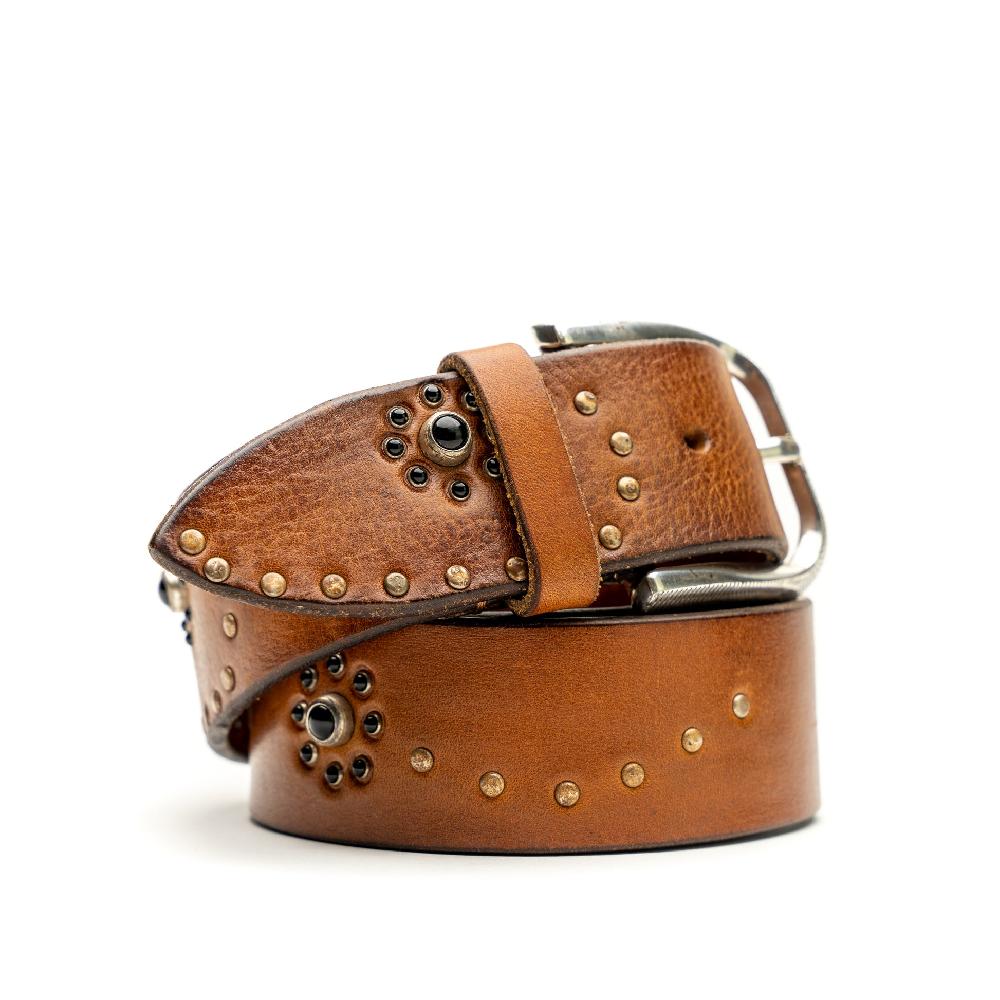 D'AMICO Cintura Cuoio Vintage Brown Chiaro Italy