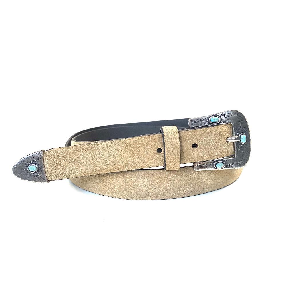 D'AMICO Cintura Camox Suede Fibbia Texas Turchesi Promozione