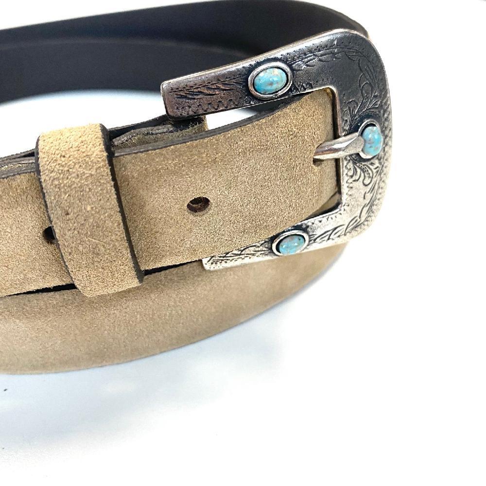 D'AMICO Cintura Camox Suede Fibbia Texas Turchesi Promozione