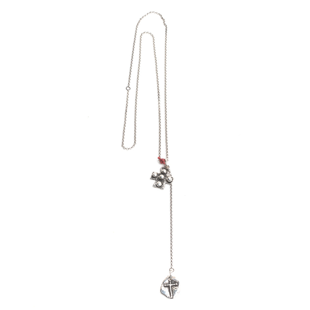 D'AMICO Collana Croce Medievale + Croce Tonda Moda