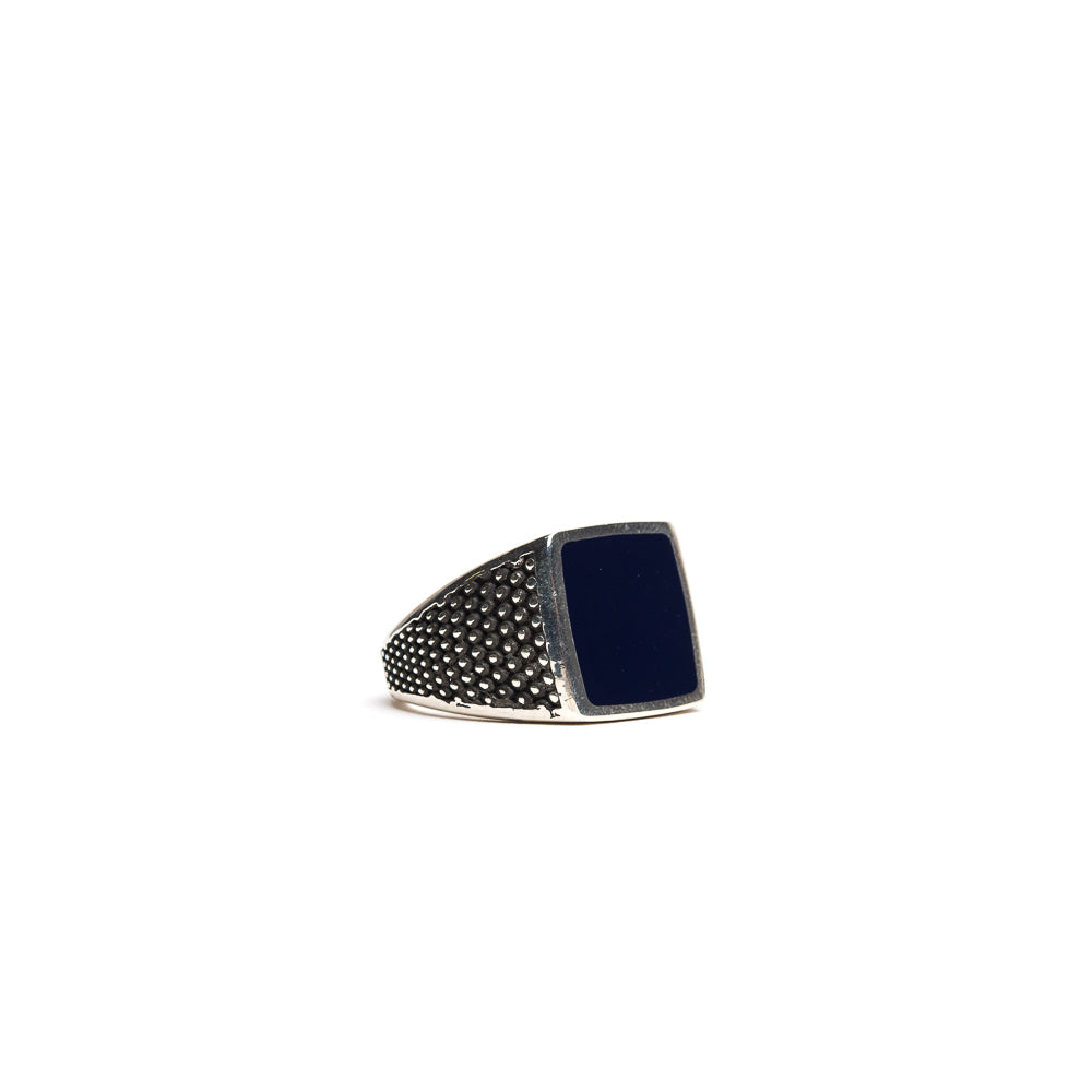 D'AMICO Anello Dupont Quadrato con Lacca Blu Soddisfazione Garantita