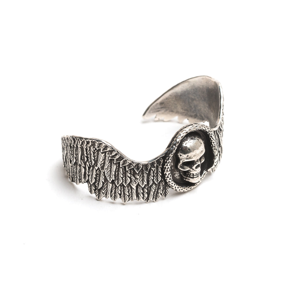 D'AMICO Bracciale Rigido Ali + Teschio Negozi Online