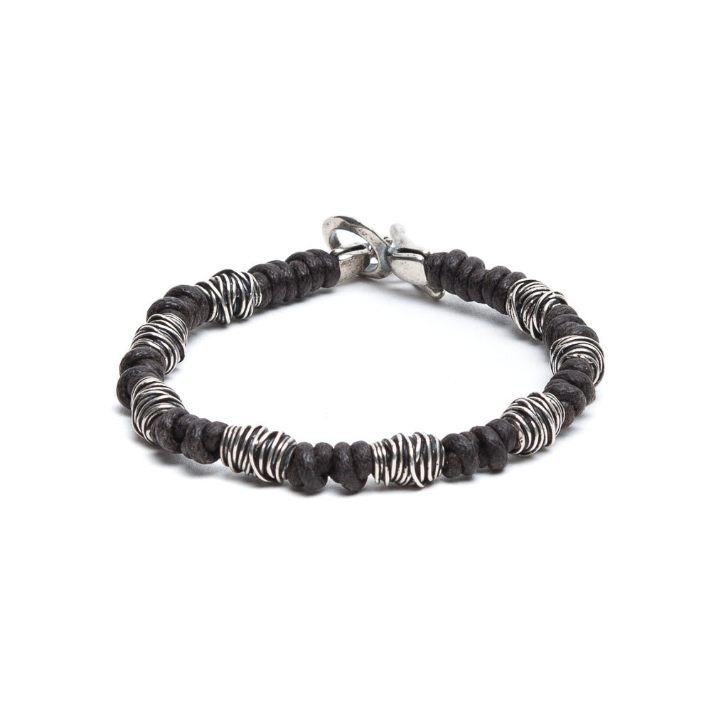 D'AMICO Bracciale Cotone Cerato + Argento 925 Testa Moro Shopping Online
