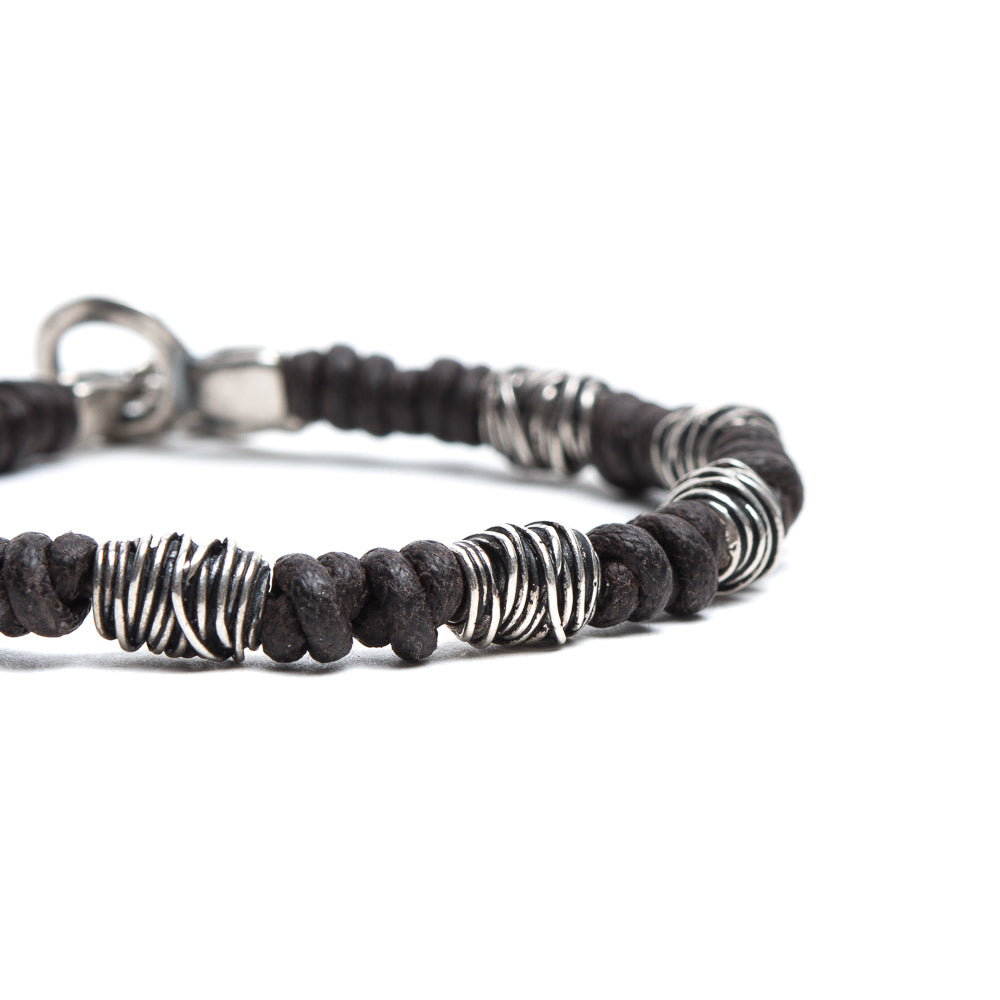 D'AMICO Bracciale Cotone Cerato + Argento 925 Testa Moro Shopping Online