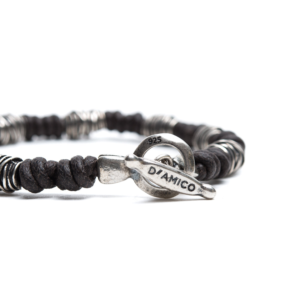 D'AMICO Bracciale Cotone Cerato + Argento 925 Testa Moro Shopping Online