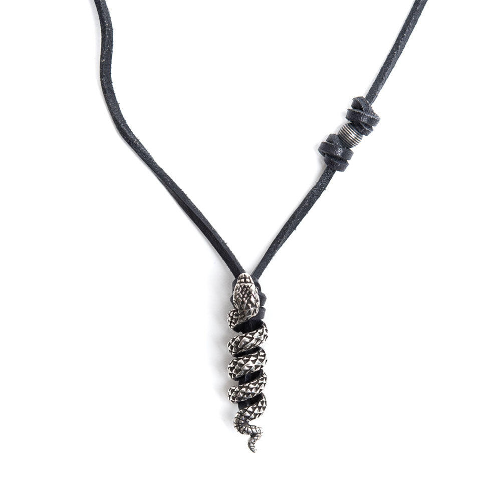 D'AMICO Collana Cuoio + Serpente