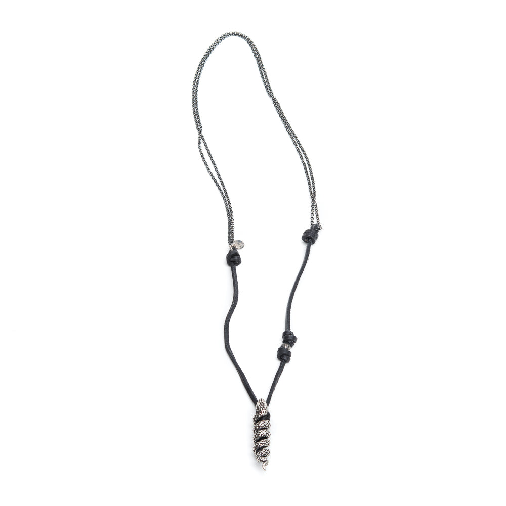 D'AMICO Collana Cuoio + Serpente Moda