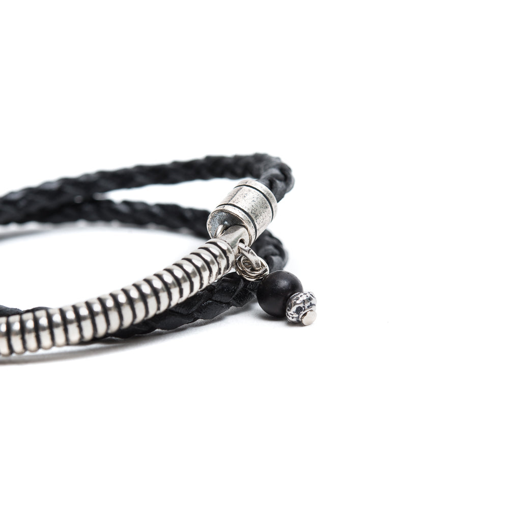 D'AMICO Bracciale Scooby Nero + Argento 925 Italy